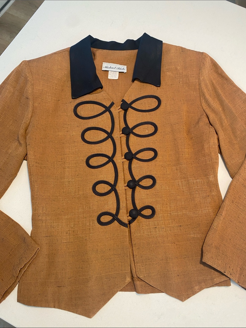 Women's vintage blazer Rust Brown Military-Style Jacket
